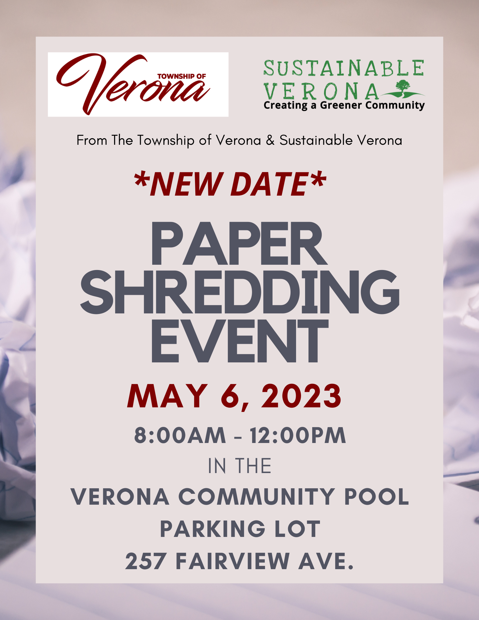 Township of Verona NJ Free Shredding Event